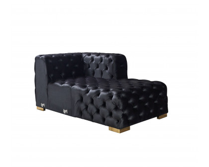 Nova Neva Black Velvet Double Chaise 138" Sectional