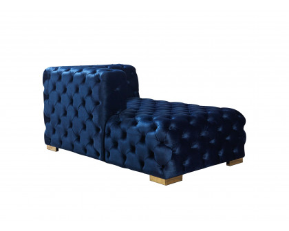 Nova Neva Blue Velvet Double Chaise 138" Sectional