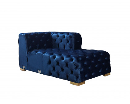 Nova Neva Blue Velvet Double Chaise 138" Sectional