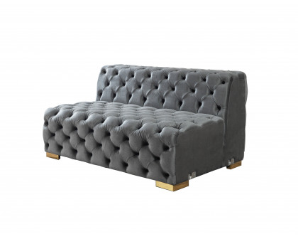 Nova Neva Gray Velvet Double Chaise 138" Sectional