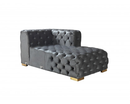 Nova Neva Gray Velvet Double Chaise 138" Sectional