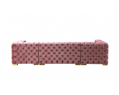 Nova Neva Pink Velvet Double Chaise 138" Sectional