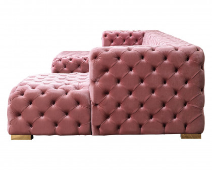 Nova Neva Pink Velvet Double Chaise 138" Sectional