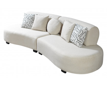 Nova - Olivia Boucle 2-Piece Curved Sectional in Ivory