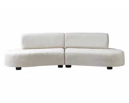 Nova - Olivia Boucle 2-Piece Curved Sectional in Ivory