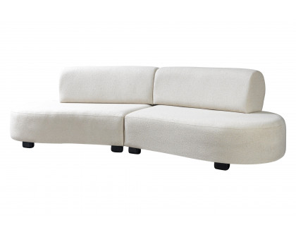 Nova - Olivia Boucle 2-Piece Curved Sectional in Ivory