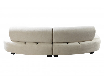 Nova - Olivia Boucle 2-Piece Curved Sectional in Ivory