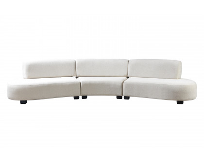 Nova - Olivia Boucle 3-Piece Curved Sectional in Ivory