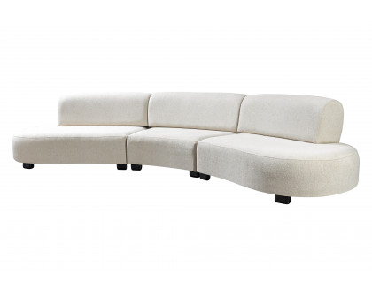 Nova - Olivia Boucle 3-Piece Curved Sectional in Ivory