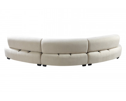 Nova - Olivia Boucle 3-Piece Curved Sectional in Ivory