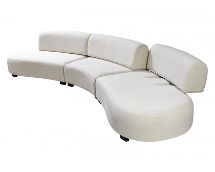 Nova - Olivia Boucle 3-Piece Curved Sectional in Ivory