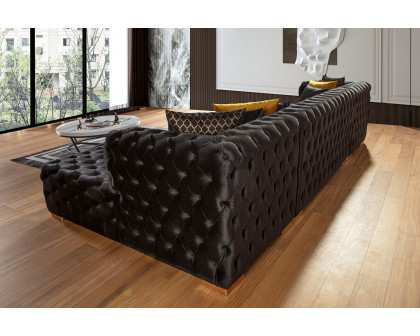 Nova Polo U-Shape Sectional - Black