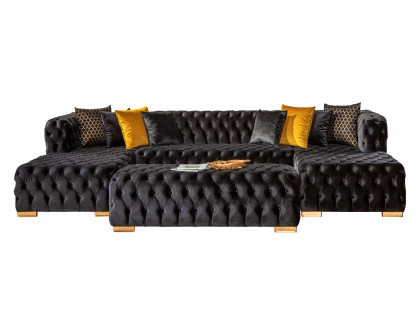 Nova Polo U-Shape Sectional - Black