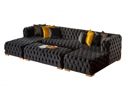 Nova Polo U-Shape Sectional - Black