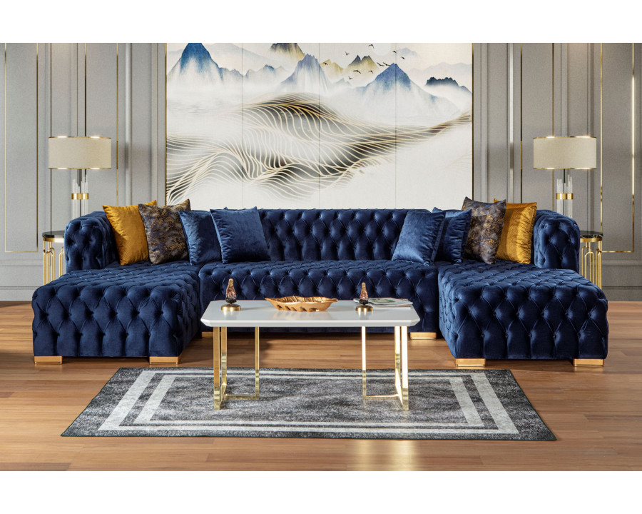 Nova Polo U-Shape Sectional - Blue