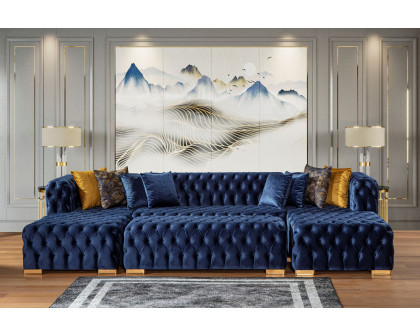 Nova Polo U-Shape Sectional - Blue