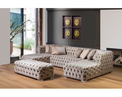 Nova Polo U-Shape Sectional - Mink