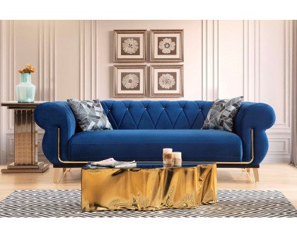 Nova - Rosy Navy Velvet Sofa & Loveseat