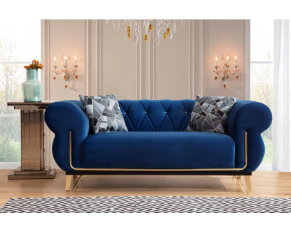 Nova - Rosy Navy Velvet Sofa & Loveseat