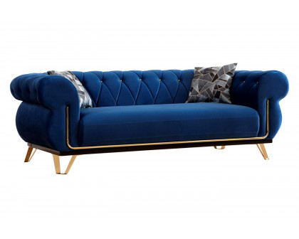 Nova - Rosy Navy Velvet Sofa & Loveseat