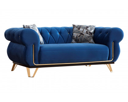 Nova - Rosy Navy Velvet Sofa & Loveseat