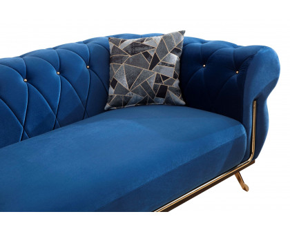 Nova - Rosy Navy Velvet Sofa & Loveseat