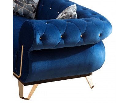 Nova - Rosy Navy Velvet Sofa & Loveseat