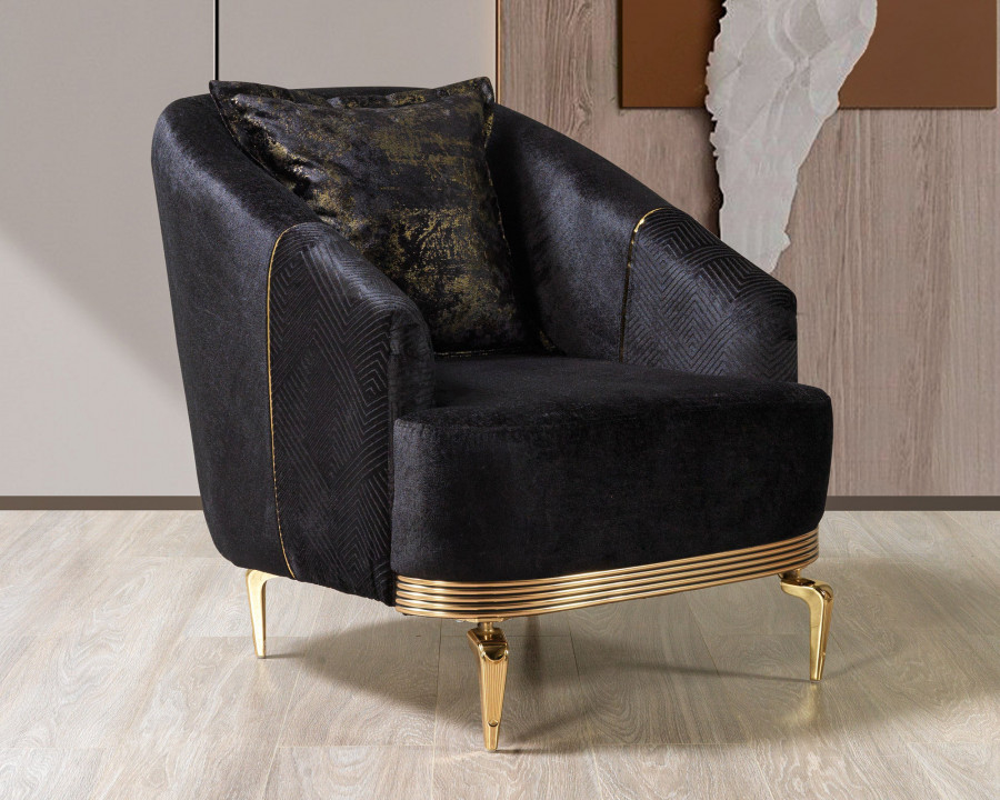 Nova - Santana Black Velvet Chair