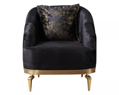 Nova - Santana Black Velvet Chair