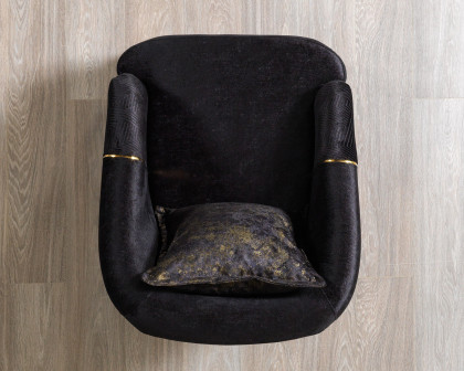 Nova - Santana Black Velvet Chair