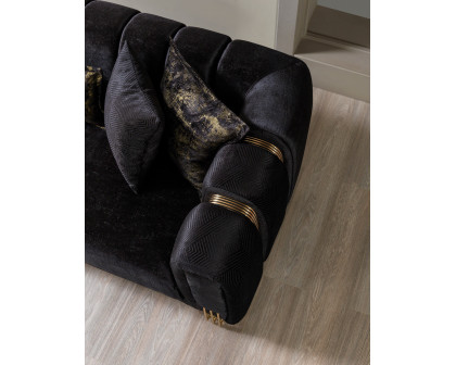 Nova - Santana Black Velvet Sofa 89" & Loveseat 69"