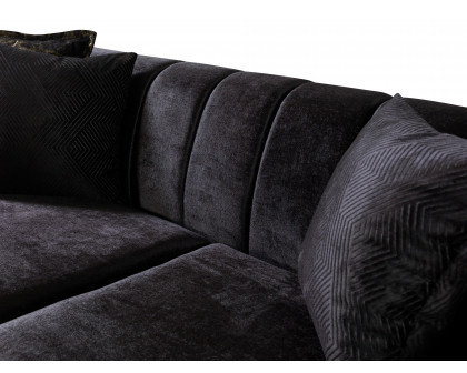 Nova - Santana Black Velvet Sofa 89" & Loveseat 69"