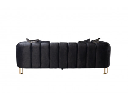 Nova - Santana Black Velvet Sofa 89" & Loveseat 69"