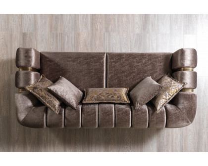 Nova Santana Velvet Sofa - Coffee