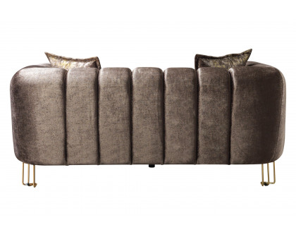 Nova Santana Velvet Sofa & Loveseat - Coffee