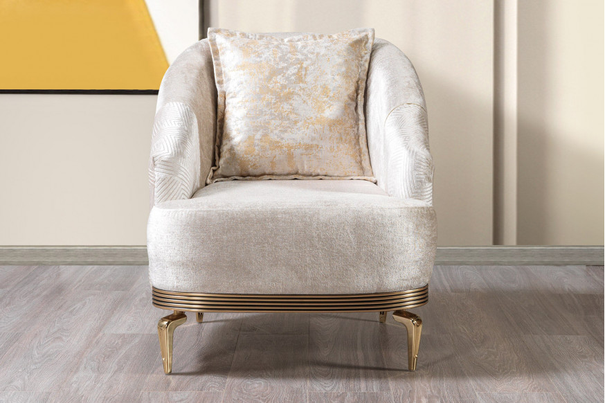 Nova™ Santana Velvet Chair - Ivory