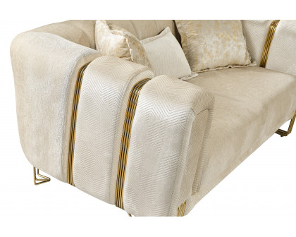 Nova Santana Velvet Loveseat - Ivory