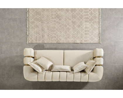 Nova Santana Velvet Sofa - Ivory