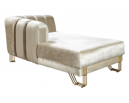 Nova Santana Velvet Double Chaise Sectional - Ivory