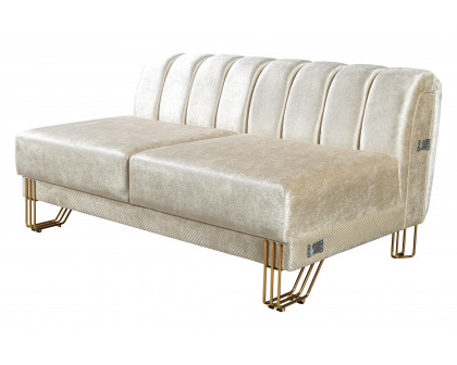 Nova Santana Velvet Double Chaise Sectional - Ivory