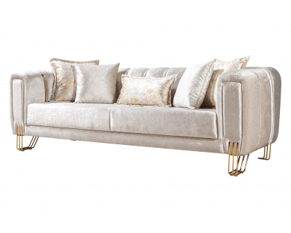 Nova Santana Velvet Sofa & Loveseat - Ivory