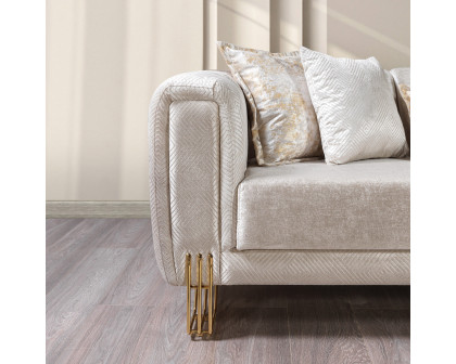 Nova Santana Velvet Sofa & Loveseat - Ivory