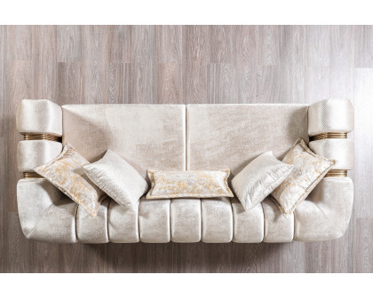 Nova Santana Velvet Sofa & Loveseat - Ivory