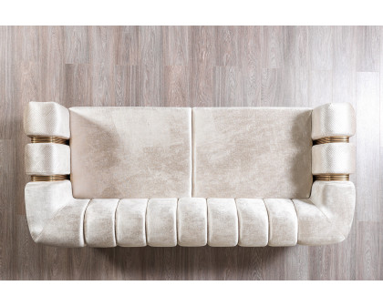 Nova Santana Velvet Sofa & Loveseat - Ivory