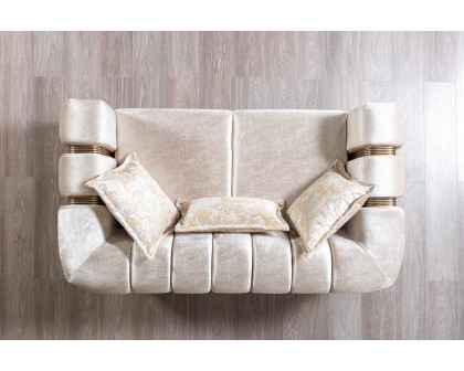 Nova Santana Velvet Sofa & Loveseat - Ivory