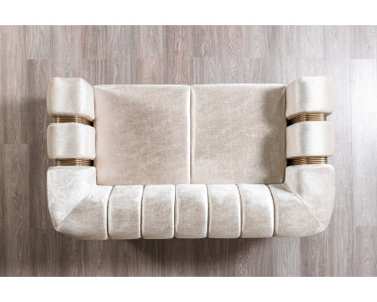 Nova Santana Velvet Sofa & Loveseat - Ivory