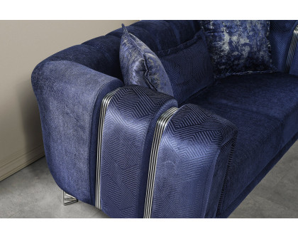 Nova Santana Velvet Loveseat - Navy