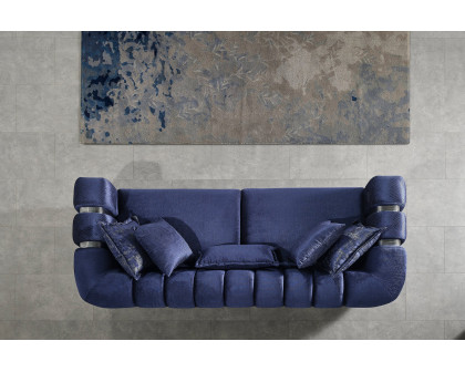 Nova Santana Velvet Loveseat - Navy