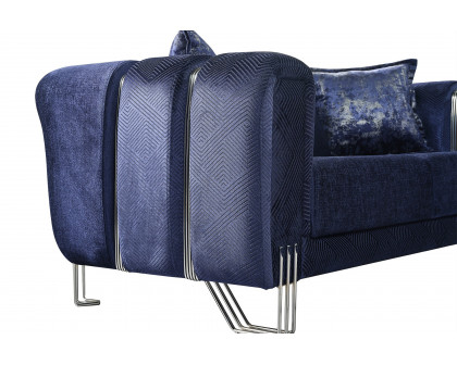 Nova Santana Velvet Loveseat - Navy