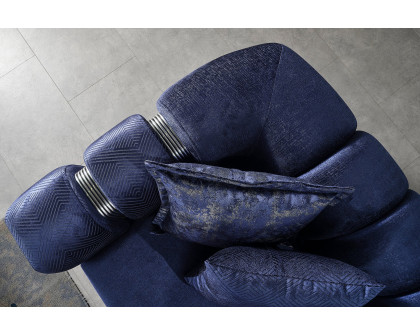 Nova Santana Velvet Loveseat - Navy